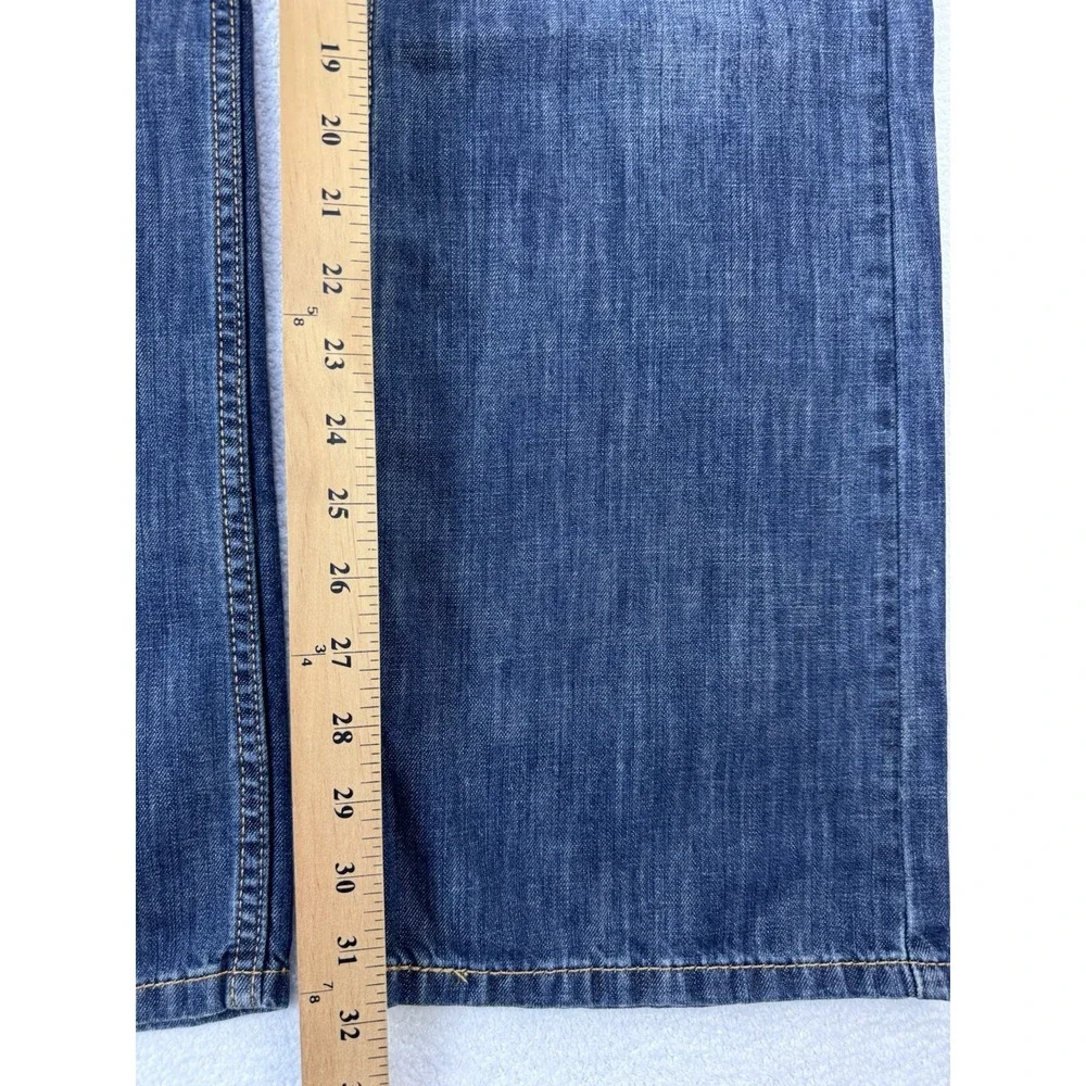 Levis 527 Jeans Men 34x32 Blue Slim Boot Distressed Whisker Denim Cowboy Western